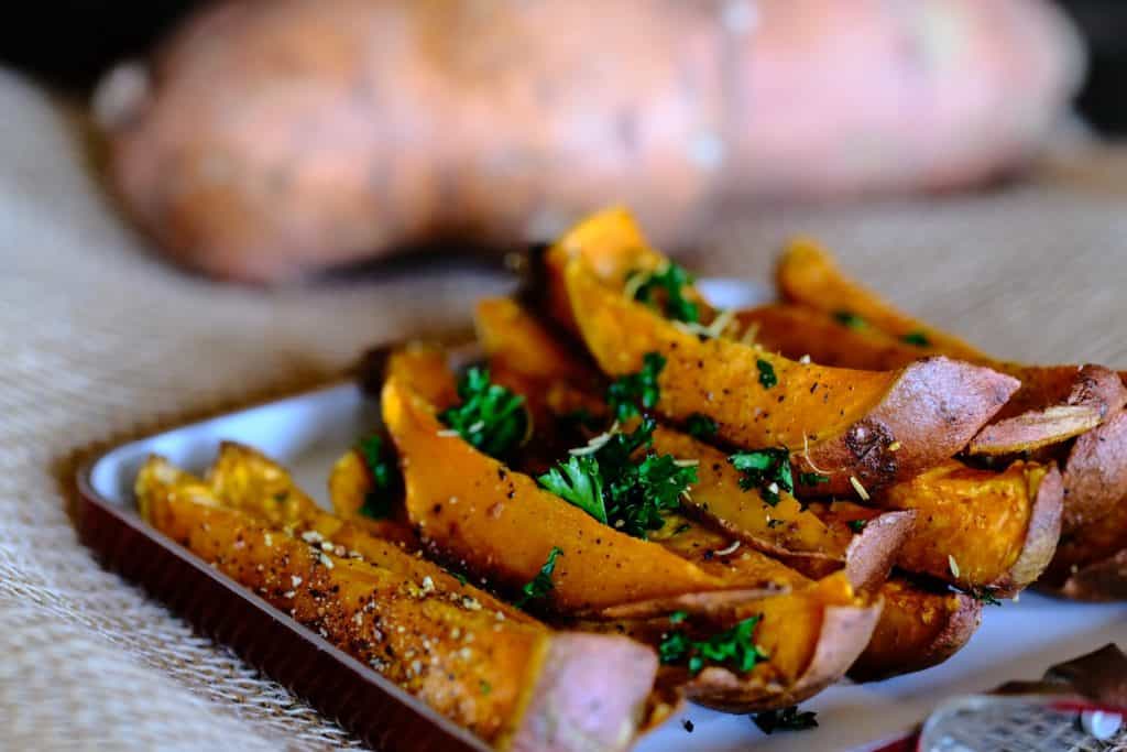 Sweet potatoes for an Ayurvedic dish