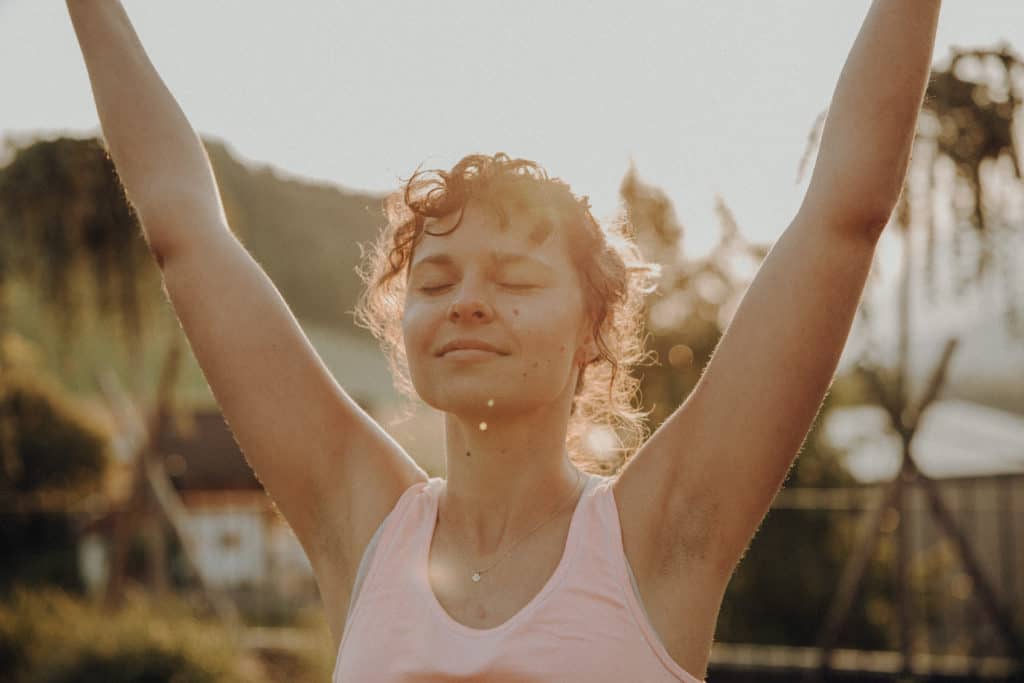 Sunrise yoga in nature